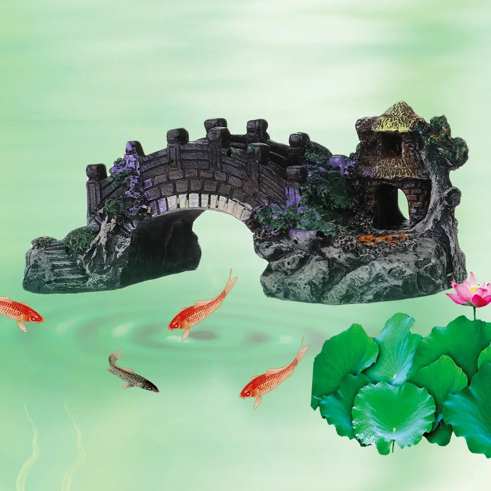 Artificial Bridge Resin Fish Tank Ornament Aquarium Ornaments Artificial Landscaping Rockery Bridge For Fish Tank Aquarium Decor