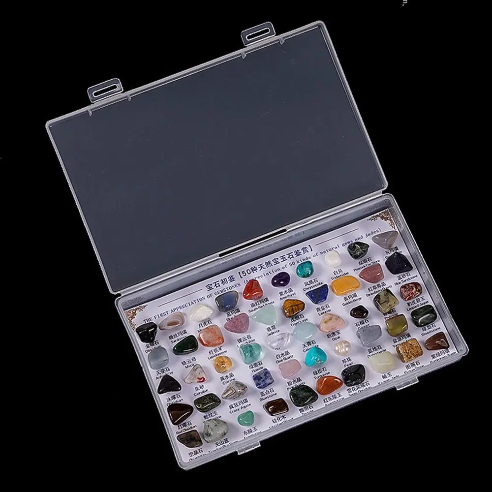50PCS/Box Mineral Specimens Natural Gems And Jades Appreciation Geography Teaching Raw Gemstones Healing Crystal
