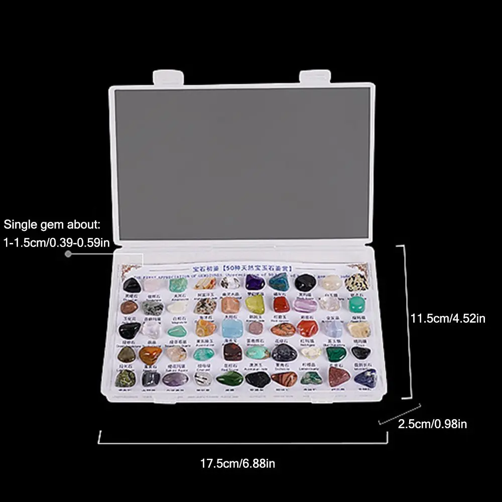 50PCS/Box Mineral Specimens Natural Gems And Jades Appreciation Geography Teaching Raw Gemstones Healing Crystal