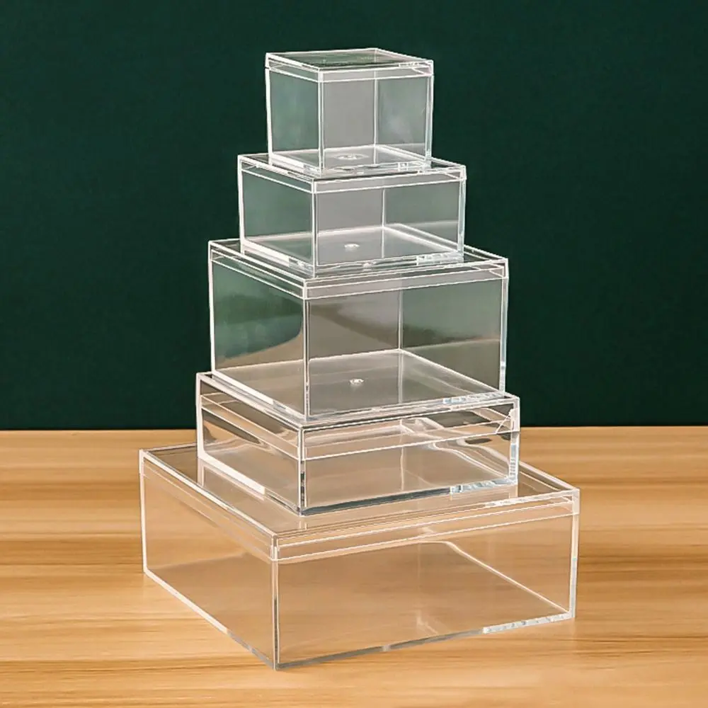Durable Multi Size Storage Box Acrylic Transparent Jewelry Cosmetics Dustproof Protection Showcase Display Cases Home