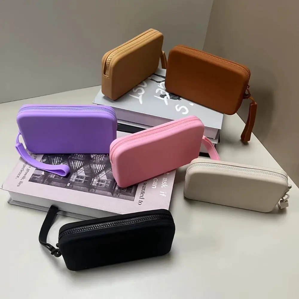 Silicone Rectangular Wallet Space Saving Storage Bag Multifunction Carrying Handbags Mobile Men Women Coin Money Bags