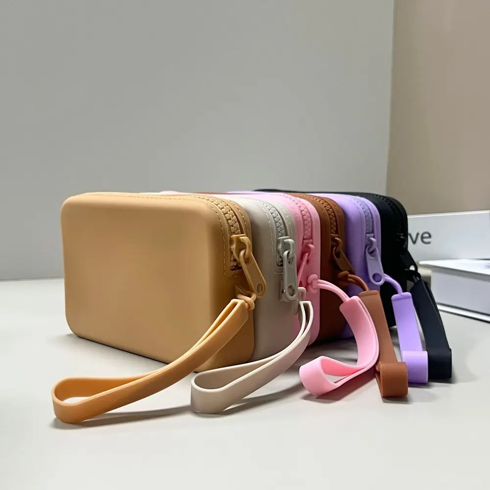 Silicone Rectangular Wallet Space Saving Storage Bag Multifunction Carrying Handbags Mobile Men Women Coin Money Bags