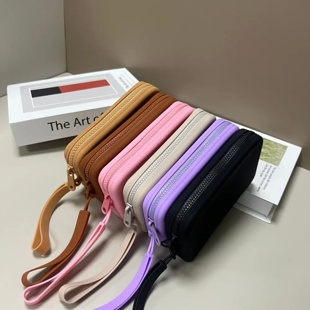 Silicone Rectangular Wallet Space Saving Storage Bag Multifunction Carrying Handbags Mobile Men Women Coin Money Bags