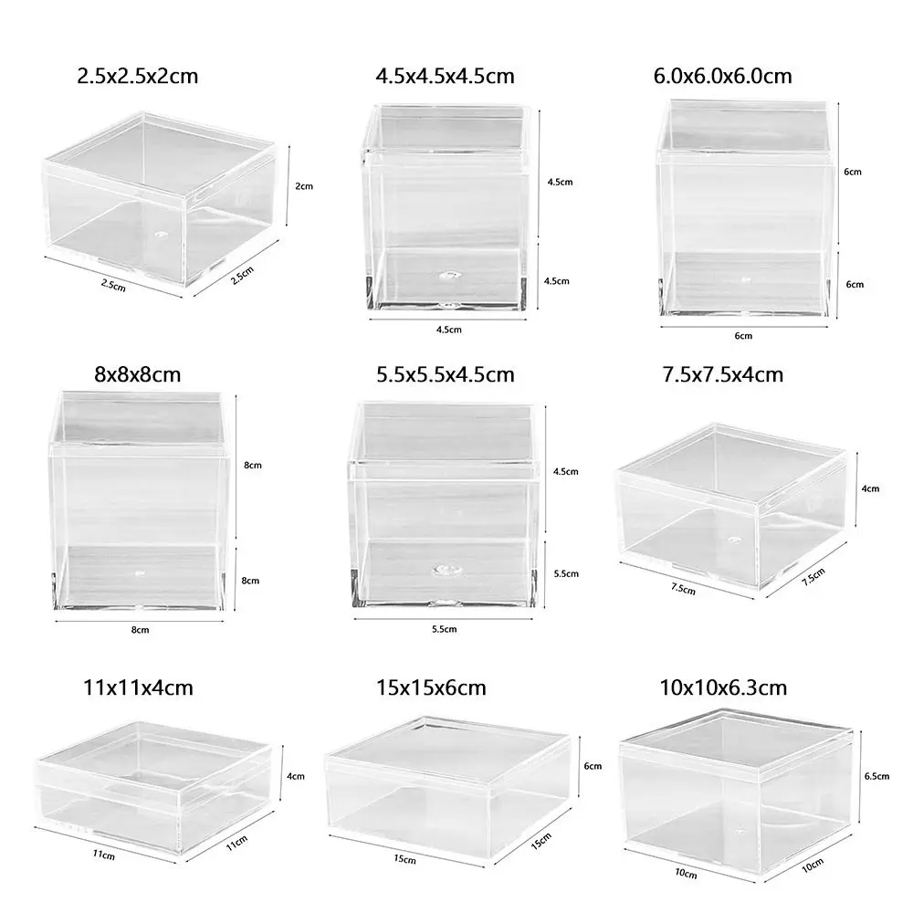 Durable Multi Size Storage Box Acrylic Transparent Jewelry Cosmetics Dustproof Protection Showcase Display Cases Home