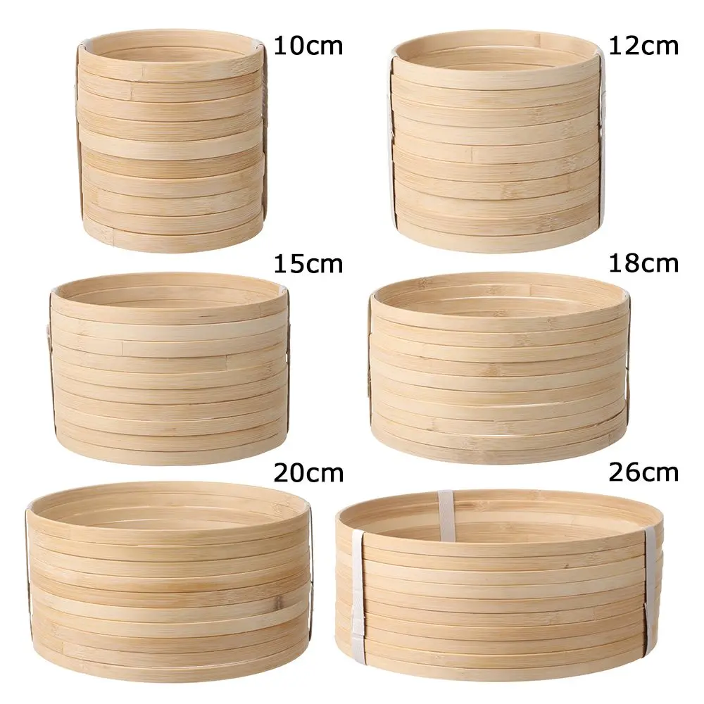 10Pcs Dream Catcher Ring Round Wooden Bamboo Hoop DIY Floral Hoop Crafts Tools