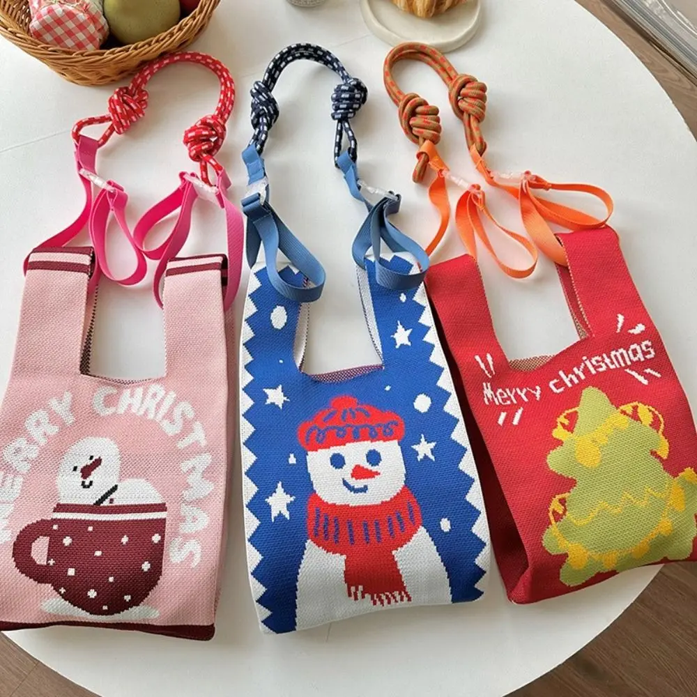 Knitted Small Bag Extension Belt Nylon Strap Wrist Bag Colorful Pull Button Case Shoulder Strap Korean Fashion Bag