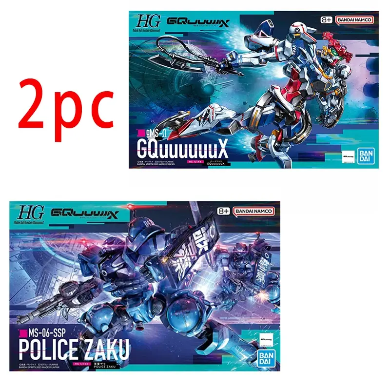 Bandai GQuuuuuuX Action Figures Police Zaku Mobile Suit Red Gundam Model Kit Sugai's Gelgoog Toy for Boys Original Box