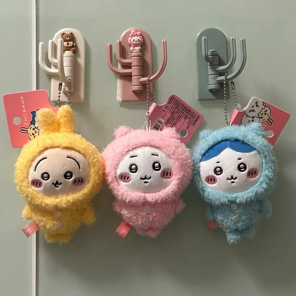 Cute Cross-dressing Chikawas Plush Doll hachiware Sanrio Taiyaki Headgear Self-deprecating Bear Keychain Bag Pendant Girl Gift