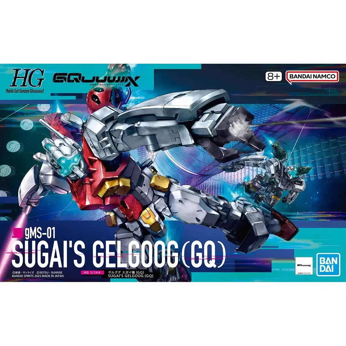 Bandai GQuuuuuuX Action Figures Police Zaku Mobile Suit Red Gundam Model Kit Sugai's Gelgoog Toy for Boys Original Box
