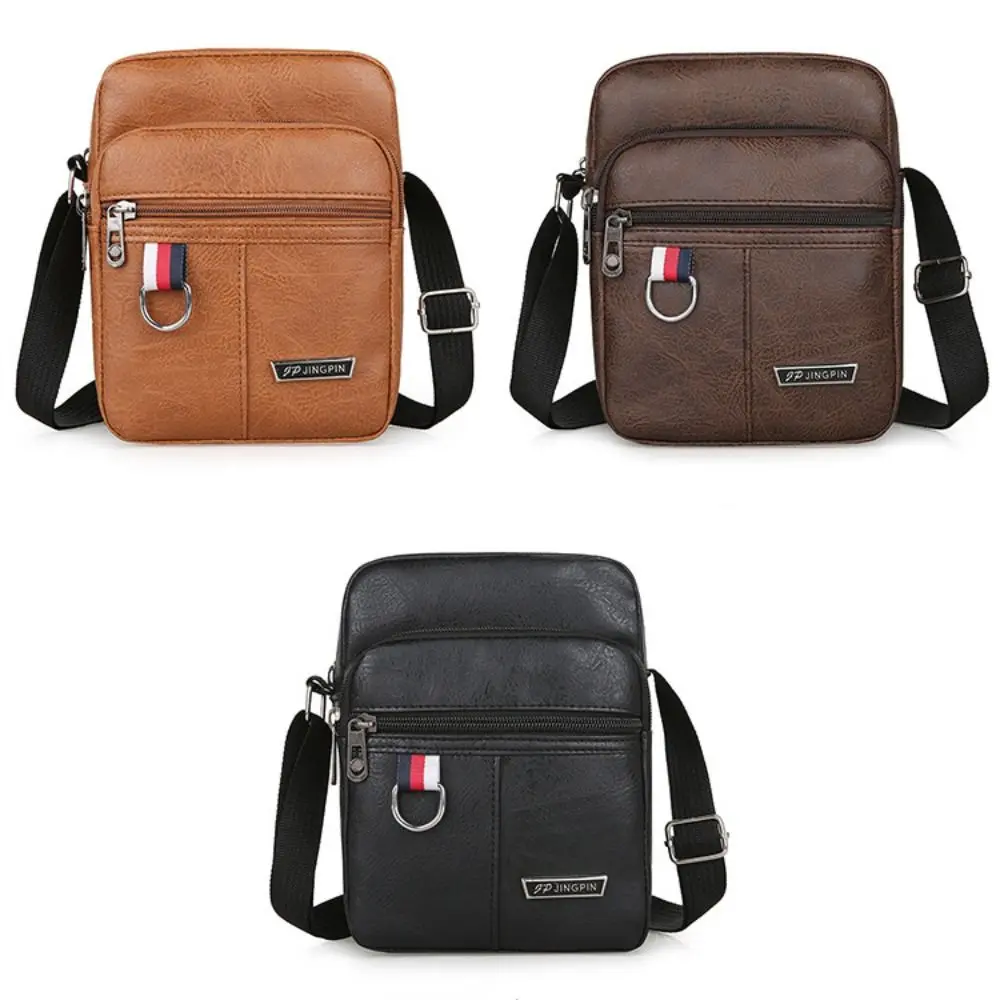 Fashion PU Leather Men's Bag Casual Brown Black Large Capacity Crossbody Bag Waterproof Shoulder Messenger Bags Men