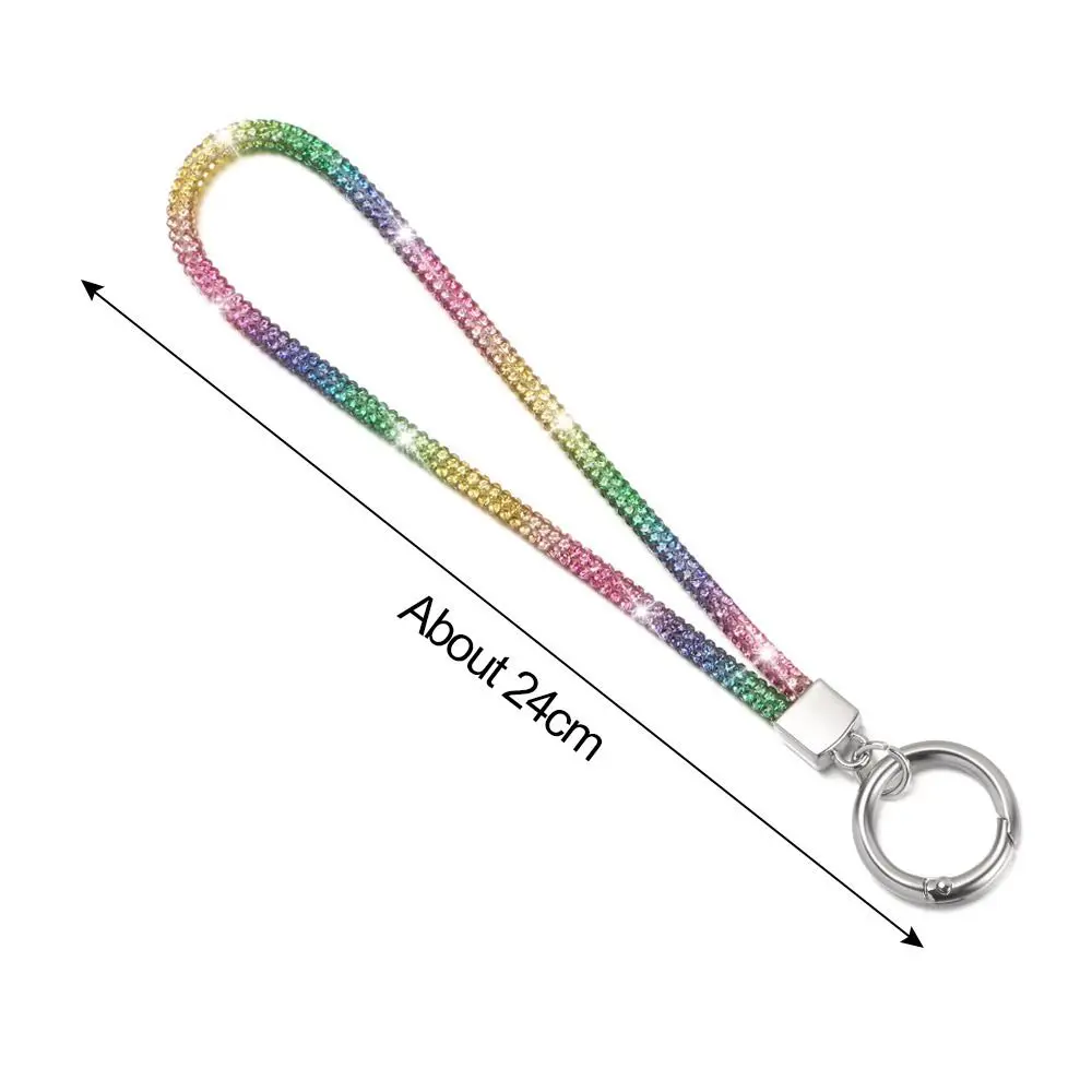 Glitter Rhinestone Phone Lanyard Phone Crystal Wrist Straps Keychain Hanging Anti-lost Rope Bling Bling Hanging Cord