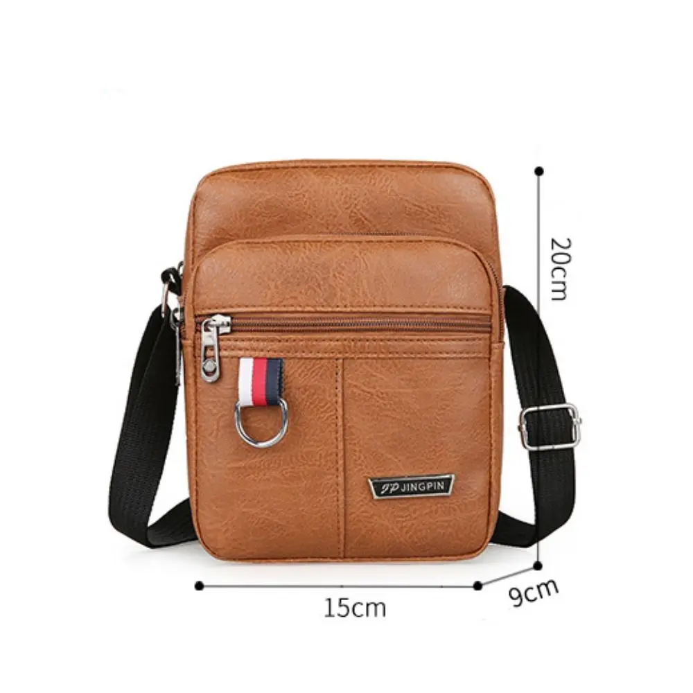 Fashion PU Leather Men's Bag Casual Brown Black Large Capacity Crossbody Bag Waterproof Shoulder Messenger Bags Men