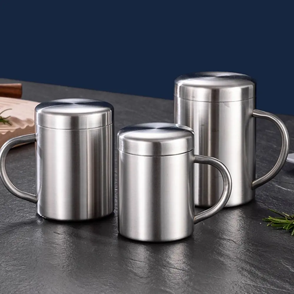 1Pcs 200/300/400ML Stainless Steel Coffee Mug Double Layer Anti-scalding Cup Portable Drink Beer Tea Juice Thermal Tumbler
