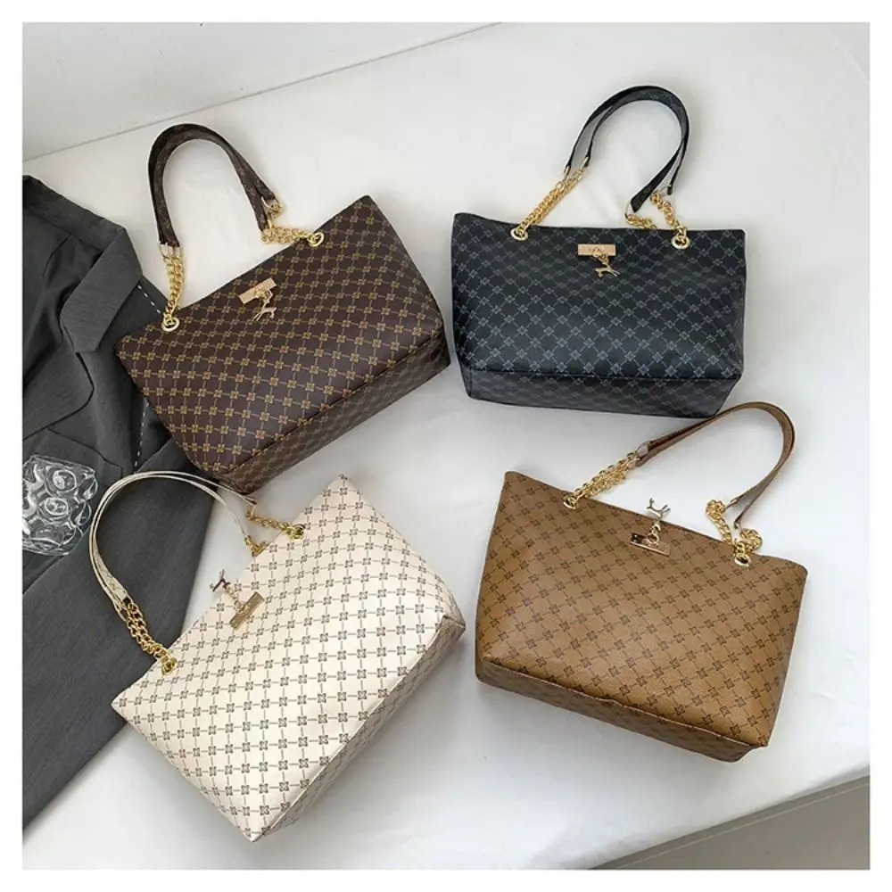 Women Luxury Design Tote Bag Large Capacity Handbag Printing Shoulder Bag Trendy New Shopping Bag Purse