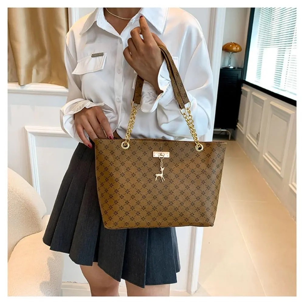 Women Luxury Design Tote Bag Large Capacity Handbag Printing Shoulder Bag Trendy New Shopping Bag Purse
