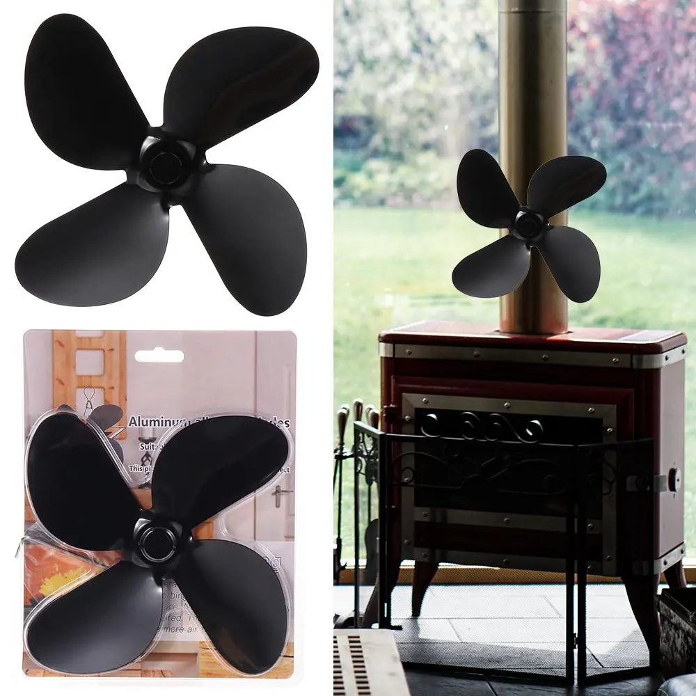 Heat Power Stove Top Fan For Wood Burner Log Burning Fire 4 Blades Fan Blade Fireplace Parts
