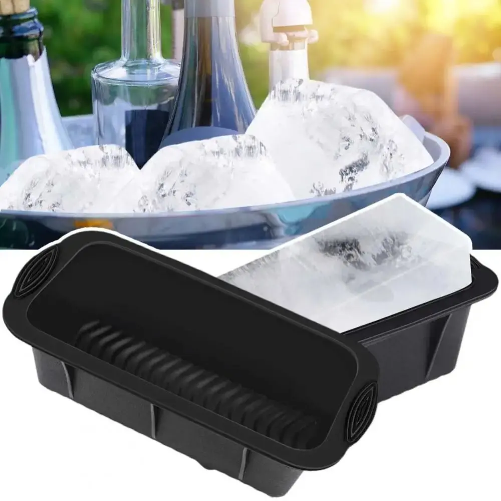 1PC Foldable Silicone Extra Large Ice Block Mold Reusable Ice Box Ice Bath Large Ice Grid Mould With Lid