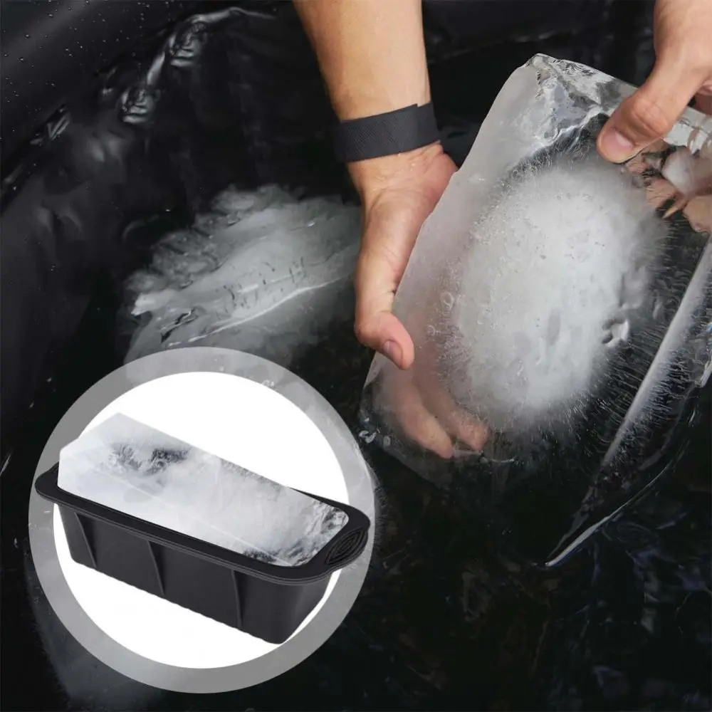 1PC Foldable Silicone Extra Large Ice Block Mold Reusable Ice Box Ice Bath Large Ice Grid Mould With Lid
