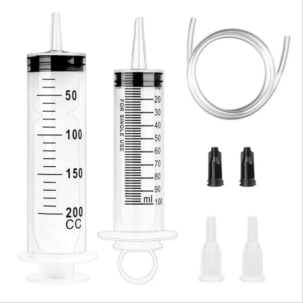 150ml-500ml Large Capacity Syringe Reusable Syringes Pump Measuring 1.3m Tube Feeding Ink Big Syringe Hydroponics Nutrient