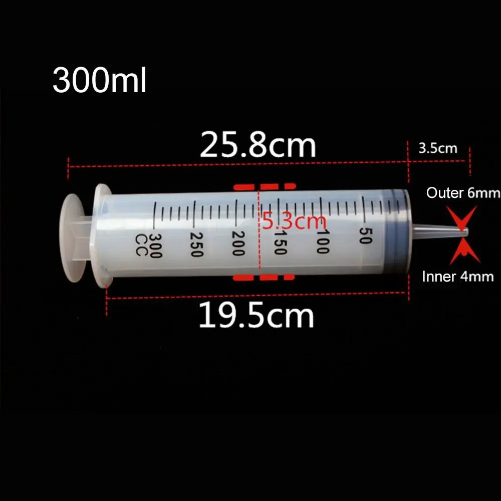 150ml-500ml Large Capacity Syringe Reusable Syringes Pump Measuring 1.3m Tube Feeding Ink Big Syringe Hydroponics Nutrient