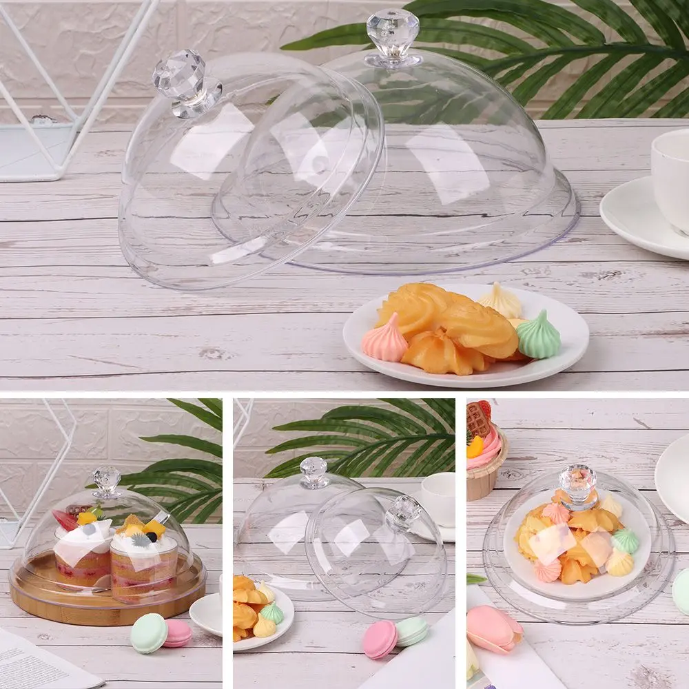 Acrylic Tempered Plastic Food Cover Cake Plate Bread Fruit Display Holder Creative Dust Cover Round Dish Cover  Party Decoration
