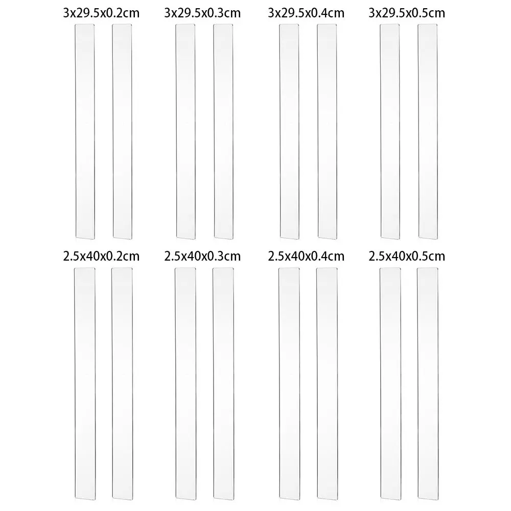 2Pcs Acrylic Biscuit Cake Rolling Tool Balance Ruler Fondant Icing Biscuit Thickness Ruler Biscuit Smoother Baking Accessories