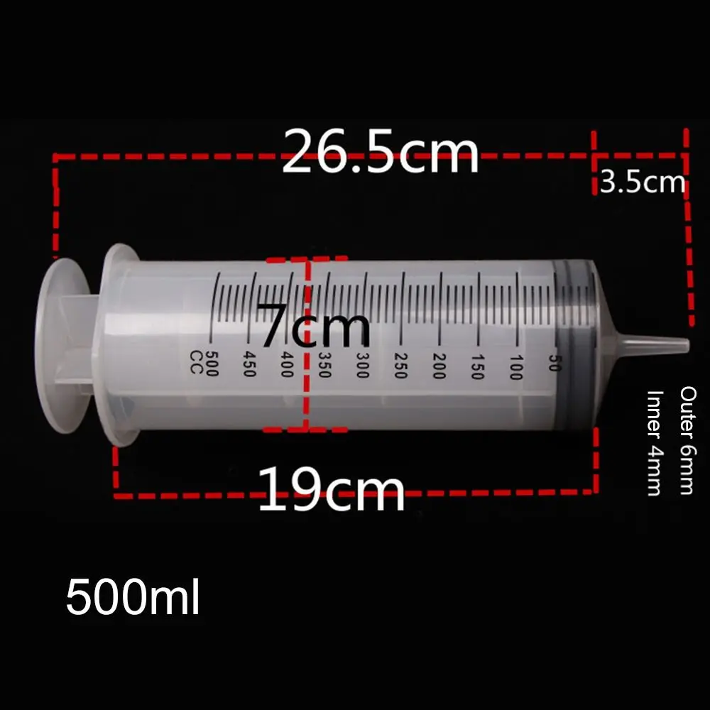150ml-500ml Large Capacity Syringe Reusable Syringes Pump Measuring 1.3m Tube Feeding Ink Big Syringe Hydroponics Nutrient