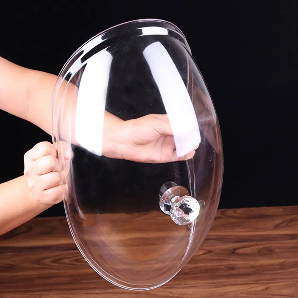 Acrylic Tempered Plastic Food Cover Cake Plate Bread Fruit Display Holder Creative Dust Cover Round Dish Cover  Party Decoration