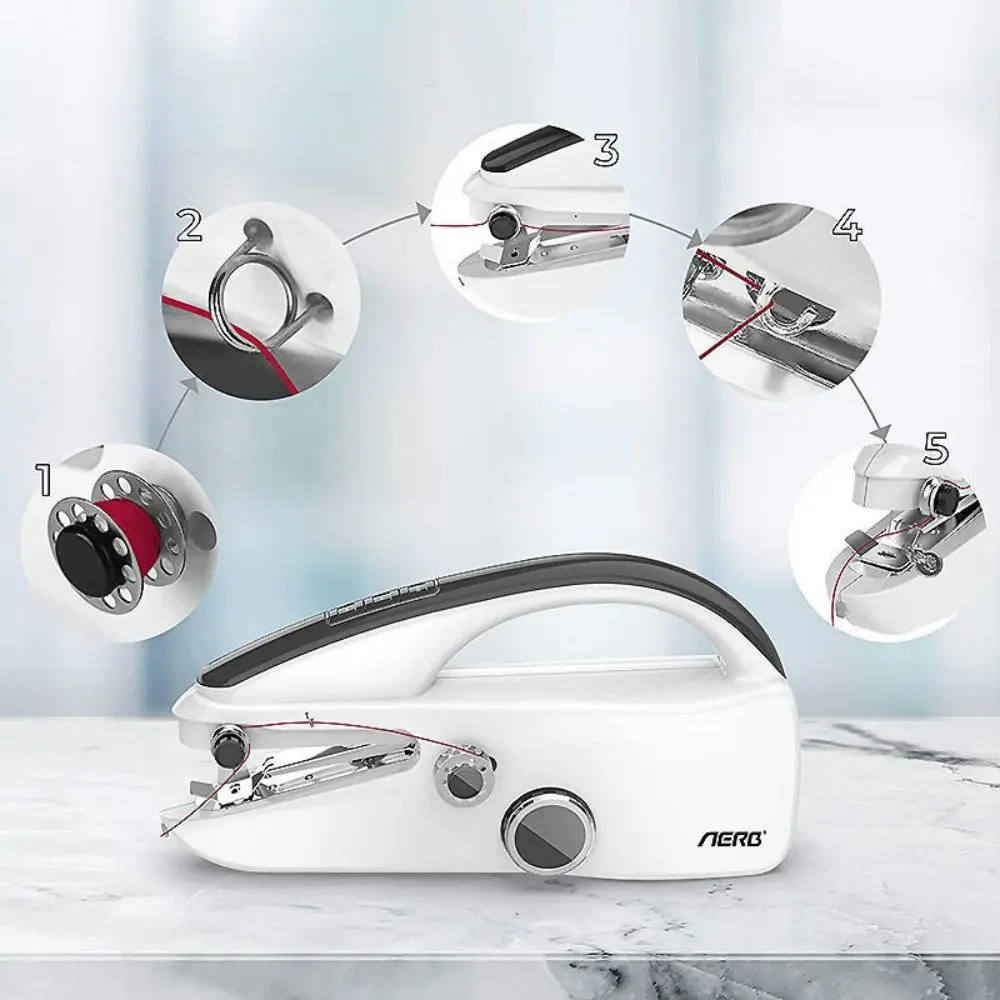 Mini Sewing Machine Handheld with Crafting Mending Machine 2 Speed Single Thread Stitching Electric Sewing Small Gadget