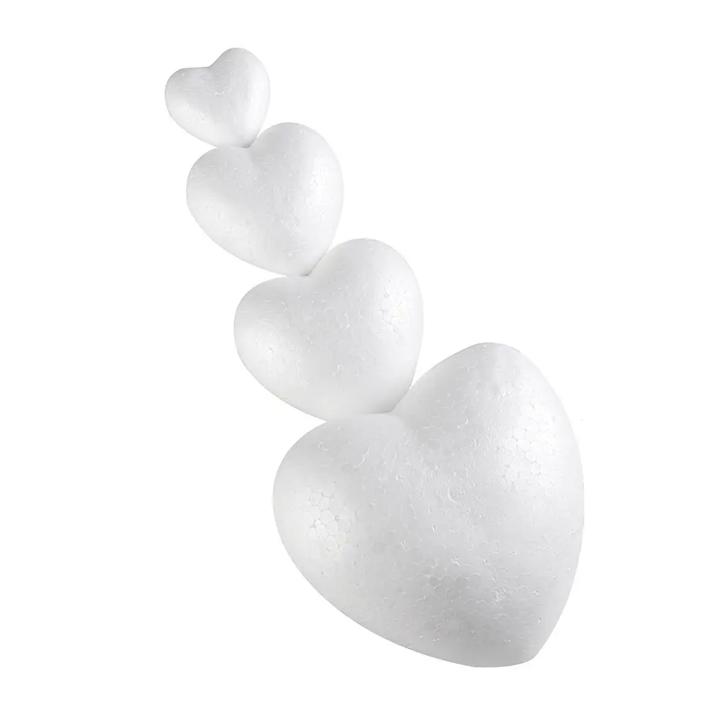 6/8.5/10/15cm Heart Foam Mould White Craft Balls Styrofoam Modelling Polystyrene Wedding Decor DIY Ball Toys Party Decoration