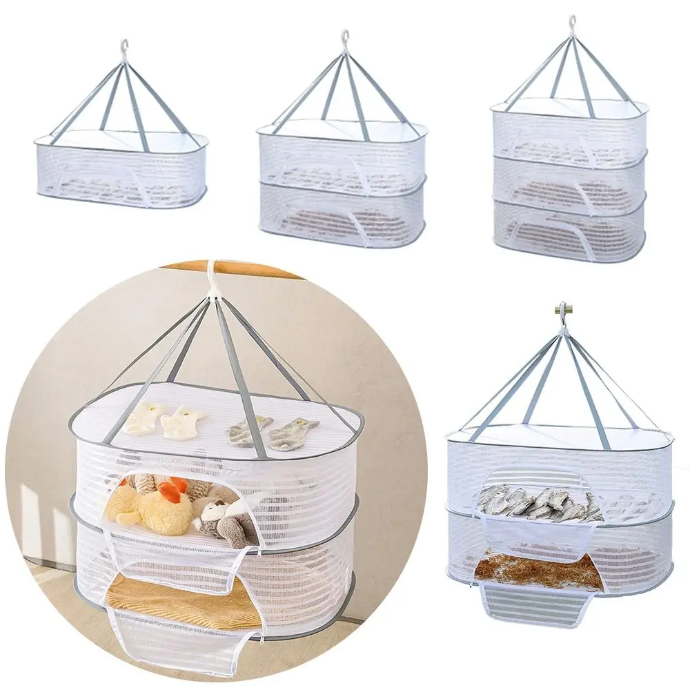 1-3 Layers Drying Net Herb Dryer Mesh Vegetable Food Fish Hanging Drying Rack Clothes Dry Net Flowers Buds Plants Organizer