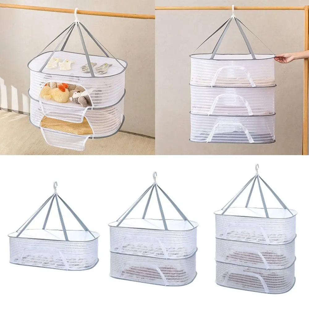 1-3 Layers Drying Net Herb Dryer Mesh Vegetable Food Fish Hanging Drying Rack Clothes Dry Net Flowers Buds Plants Organizer