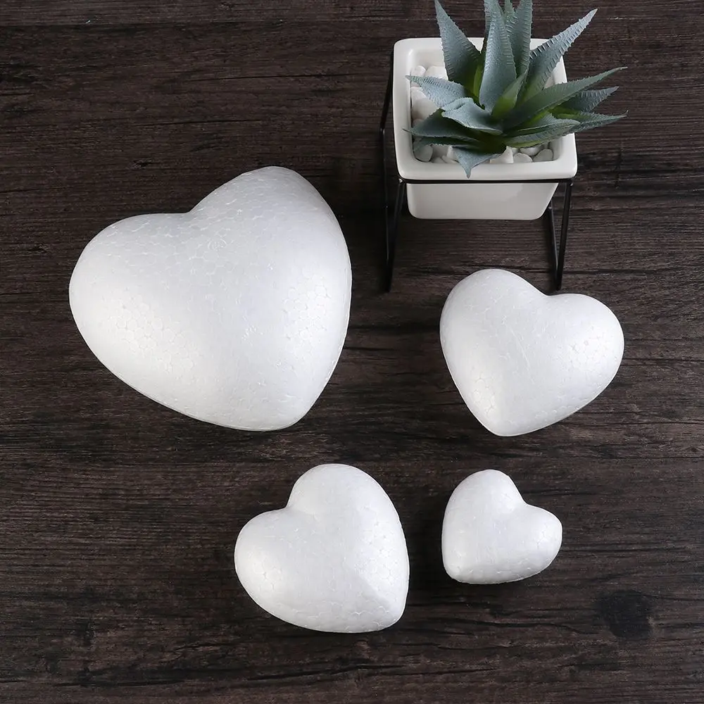 6/8.5/10/15cm Heart Foam Mould White Craft Balls Styrofoam Modelling Polystyrene Wedding Decor DIY Ball Toys Party Decoration