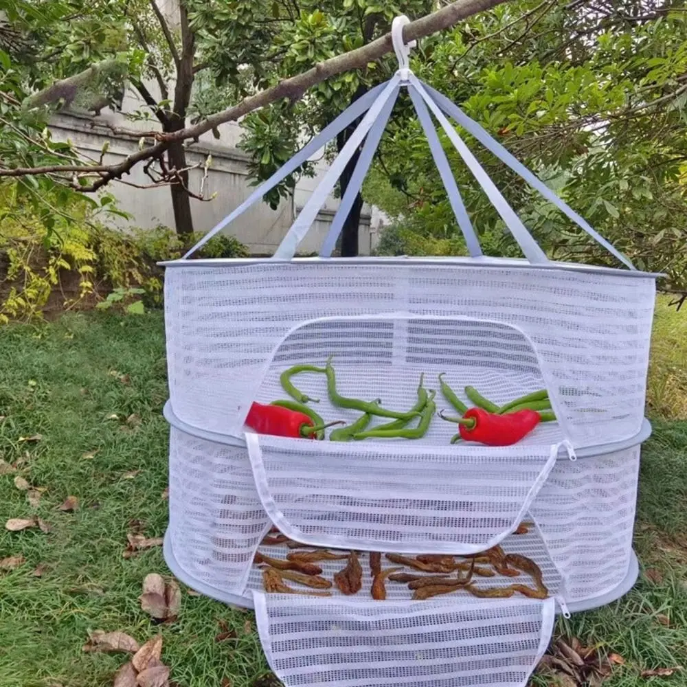 1-3 Layers Drying Net Herb Dryer Mesh Vegetable Food Fish Hanging Drying Rack Clothes Dry Net Flowers Buds Plants Organizer