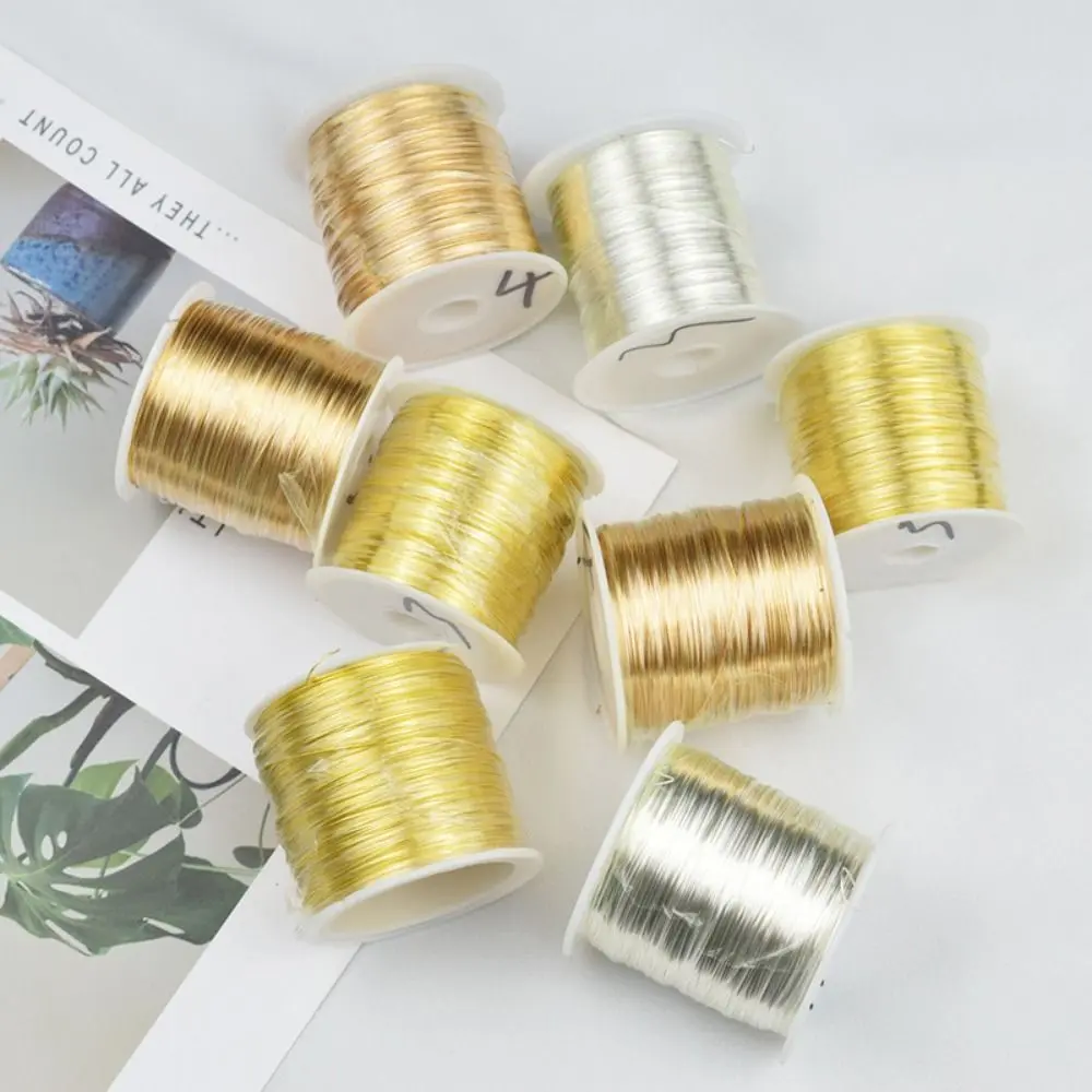 100Meters/roll Gold Plated Brass Copper Wire Handmade Crafts 0.3mm 0.4mm Jewelry Making Wire DIY Handmade Brass Wire
