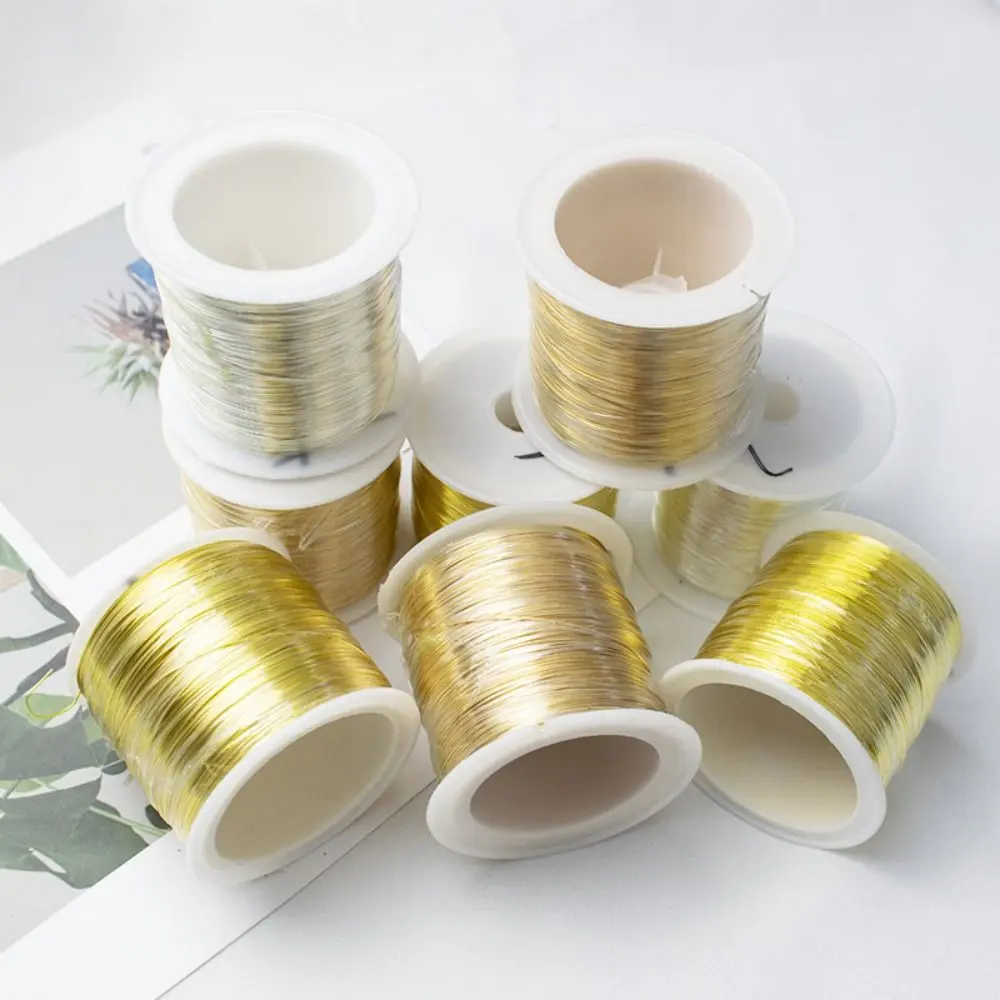 100Meters/roll Gold Plated Brass Copper Wire Handmade Crafts 0.3mm 0.4mm Jewelry Making Wire DIY Handmade Brass Wire