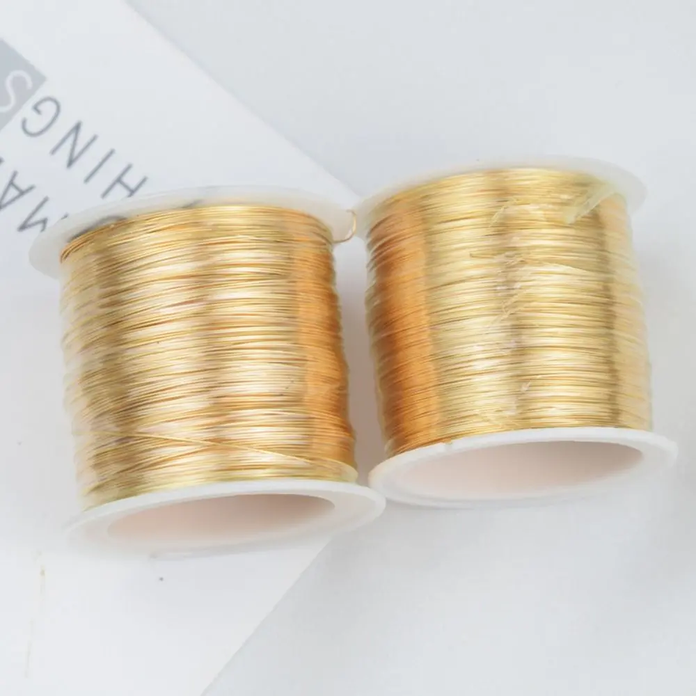 100Meters/roll Gold Plated Brass Copper Wire Handmade Crafts 0.3mm 0.4mm Jewelry Making Wire DIY Handmade Brass Wire