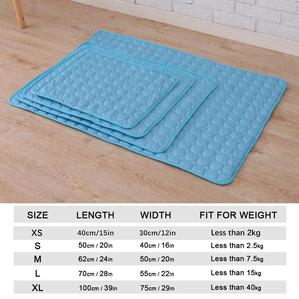 Pet Cooling Mat Cool Ice Silk Dog Cat Sleeping Pad Moisture-proof Mattress Cushion Summer Small Animal Cold Bed 5 sizes