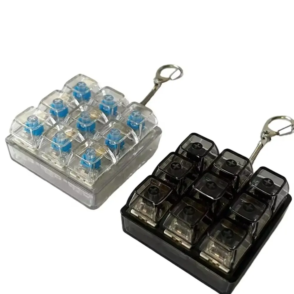 Relaxing 3/4/9 Keys Finger Keyboard Key Button Keycap Decompression Toy Stress Relief Pass The Time Pinch Toy Adult