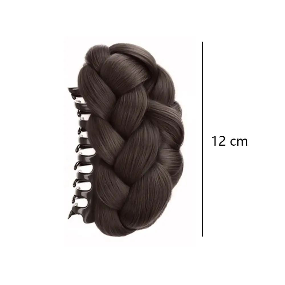 Fashion Synthetic Hair Bun Claw Clip Natural Fluffy Bun Head Wig Black Brown Hairpiece Women