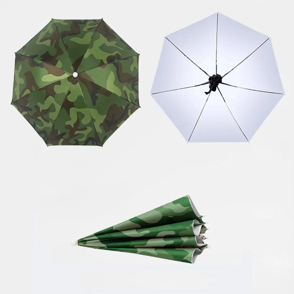 Umbrella Hat Windproof Fishing Head Wearing Sunshade Rain Gear Outdoor Folding Portable Umbrella Camping Beach Head Hats