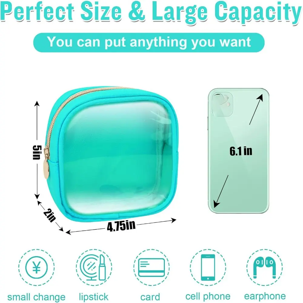 Organizer PVC Cosmetic Bag Multi-function Zipper Makeup Organizers Small Waterproof Cosmetic Pouch Girls