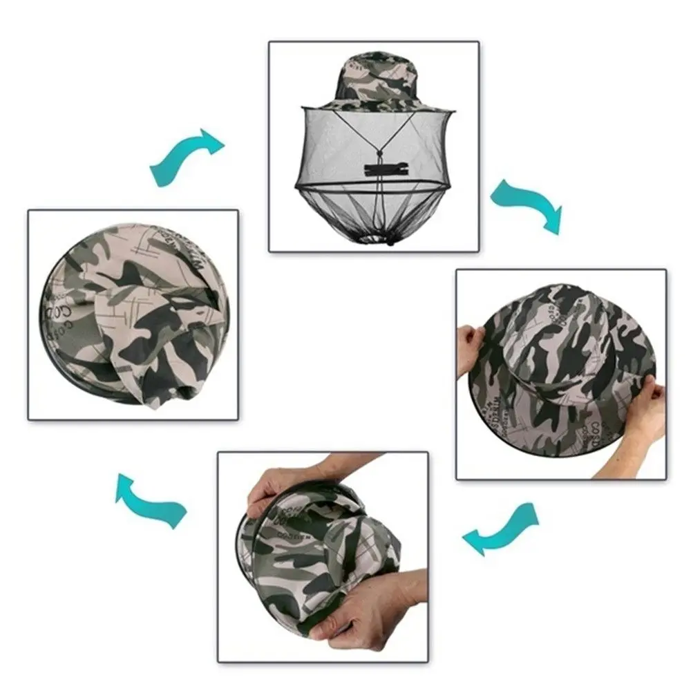 Mosquito Hat With  Net Mesh Repellent Insect Bee Protection Men Women Outdoor Sunscreen Fishing Cap