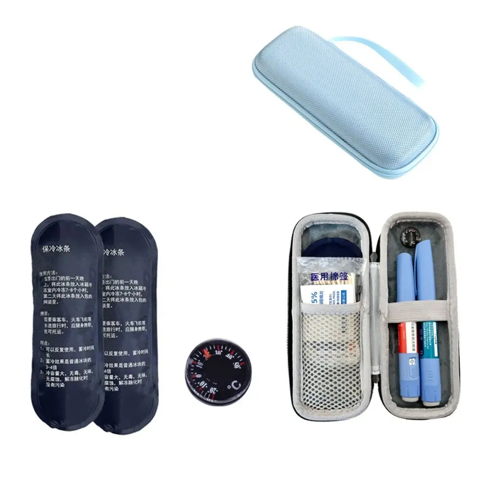 Durable EVA Insulin Cooling Bag Waterproof Thermal Insulated Insulin Cooler with Gel Glaciated Cold Storage Bag Diabetics