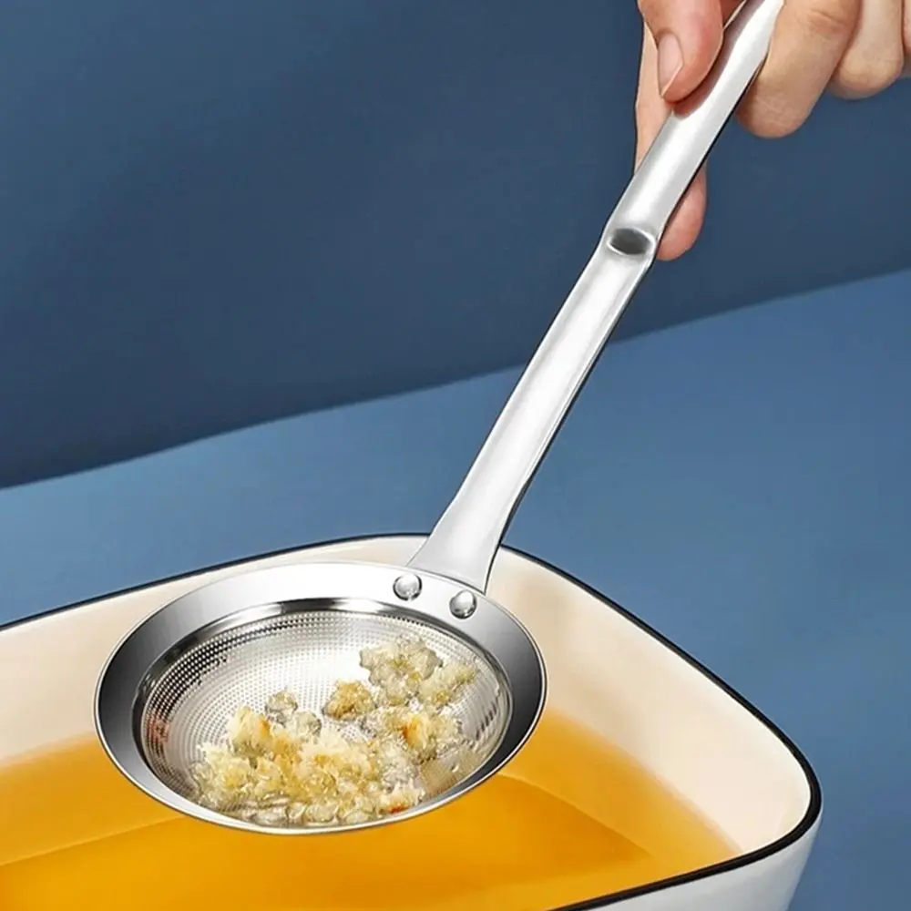 304 Stainless Steel Fat Skimmer Spoon Hot Pot Filter Mesh Percolator Fried Food Net Strainer Grease Foam Removing Kitchen Tool