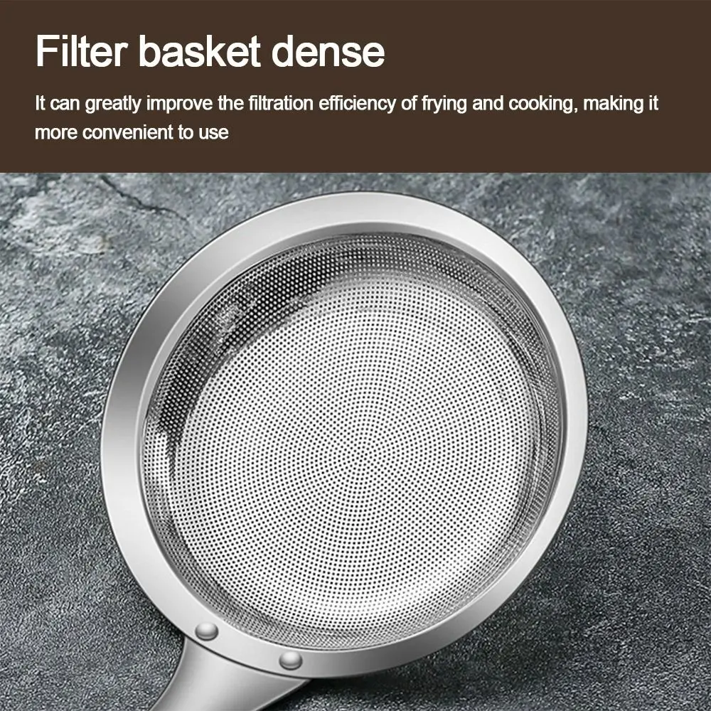 304 Stainless Steel Fat Skimmer Spoon Hot Pot Filter Mesh Percolator Fried Food Net Strainer Grease Foam Removing Kitchen Tool