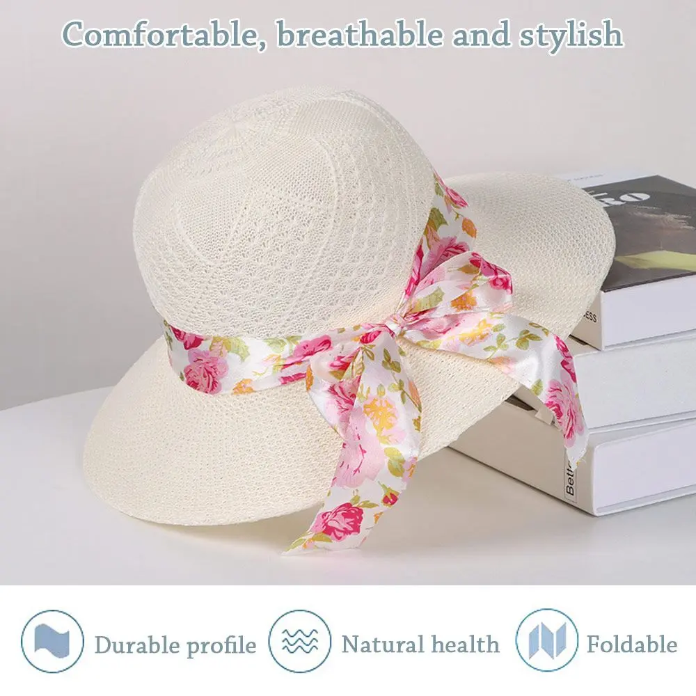 Women Straw Hat Summer Hats For Women Sun Hat Beach Ladies Fashion Ribbon Fisherman's hat Lady Casual Sun Hats
