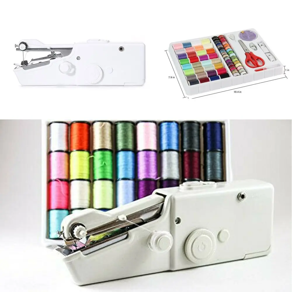 Mini Portable Smart Electric Tailor Stitch Hand-held Sewing Machine With Sewing Kit Home Travel