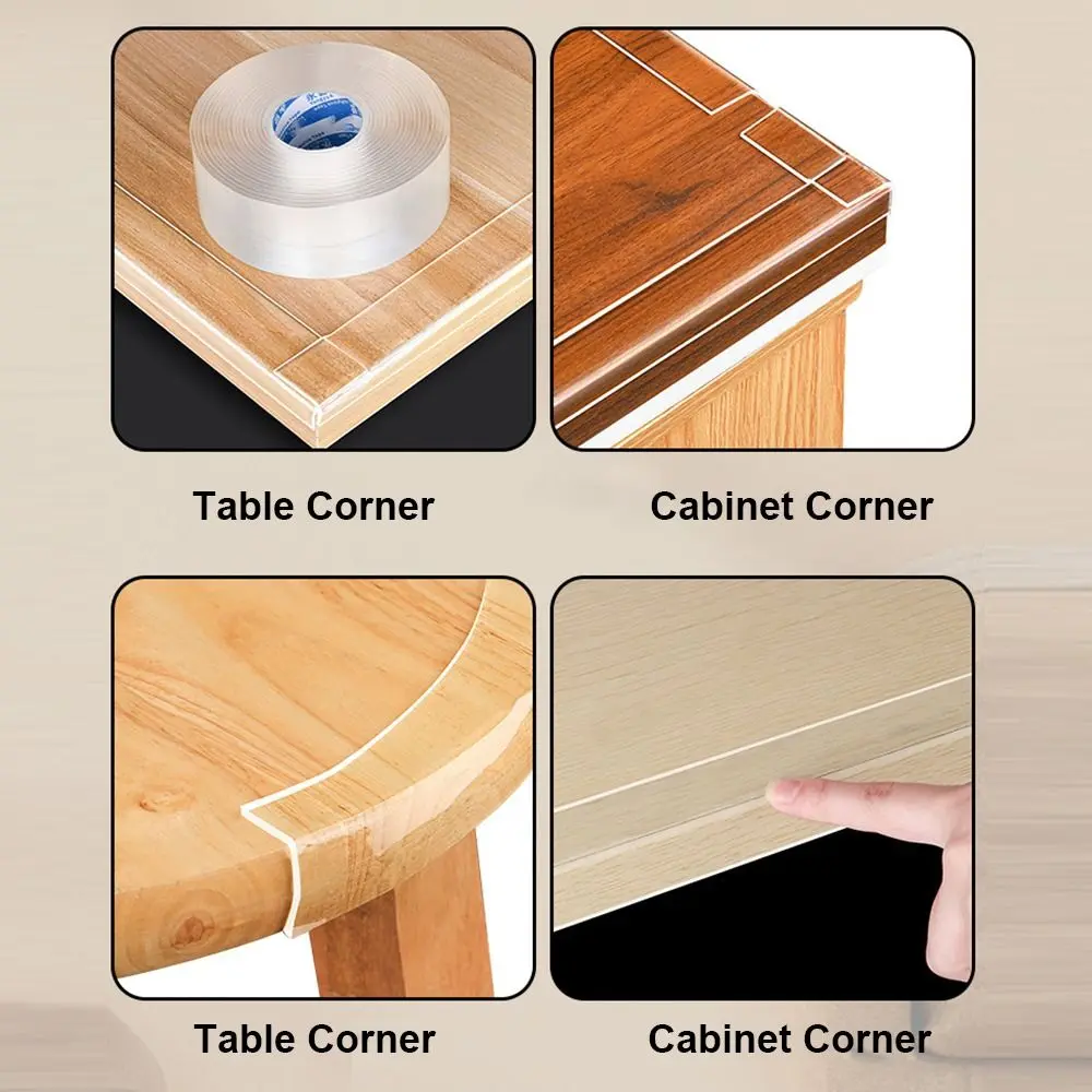Kids Collision Proof Table Edge Guard Tape Self Adhesive Baby Safety Protective Strip Soft Transparent Furniture Corner Bumper