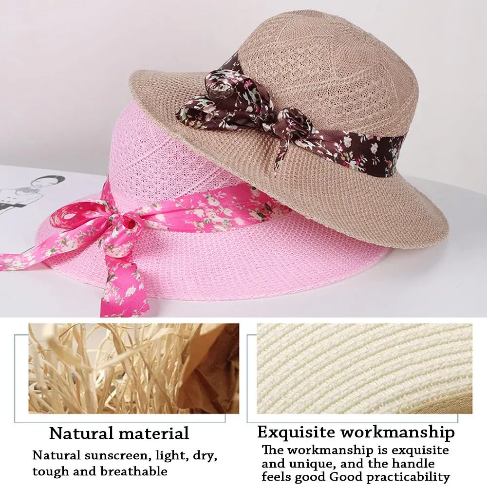 Women Straw Hat Summer Hats For Women Sun Hat Beach Ladies Fashion Ribbon Fisherman's hat Lady Casual Sun Hats